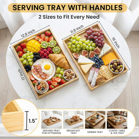 BABONIE small bamboo tray with handles for compact spaces.