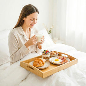 BABONIE bamboo tray with easy-clean surface for daily meals.