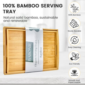 BABONIE two-size bamboo tray collection for versatile use.