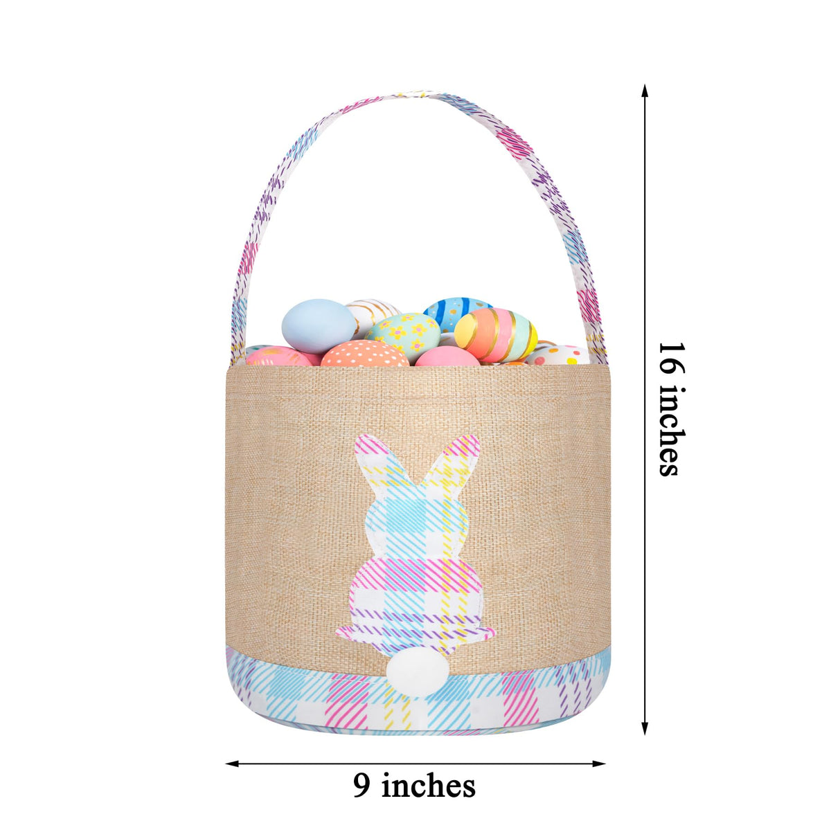 BABORI pink basket features sturdy handles for easy carrying and display.