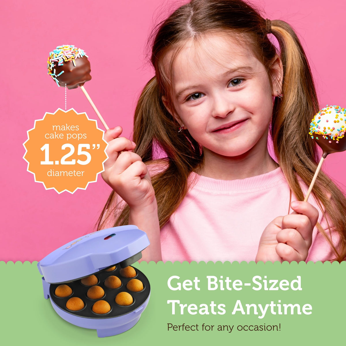 Babycakes latching handle for secure, simple operation