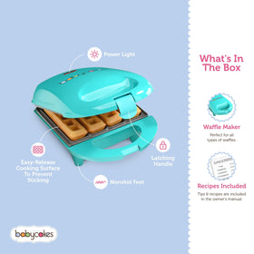 Babycakes Mini Waffle Stick Maker with latching handle for secure operation