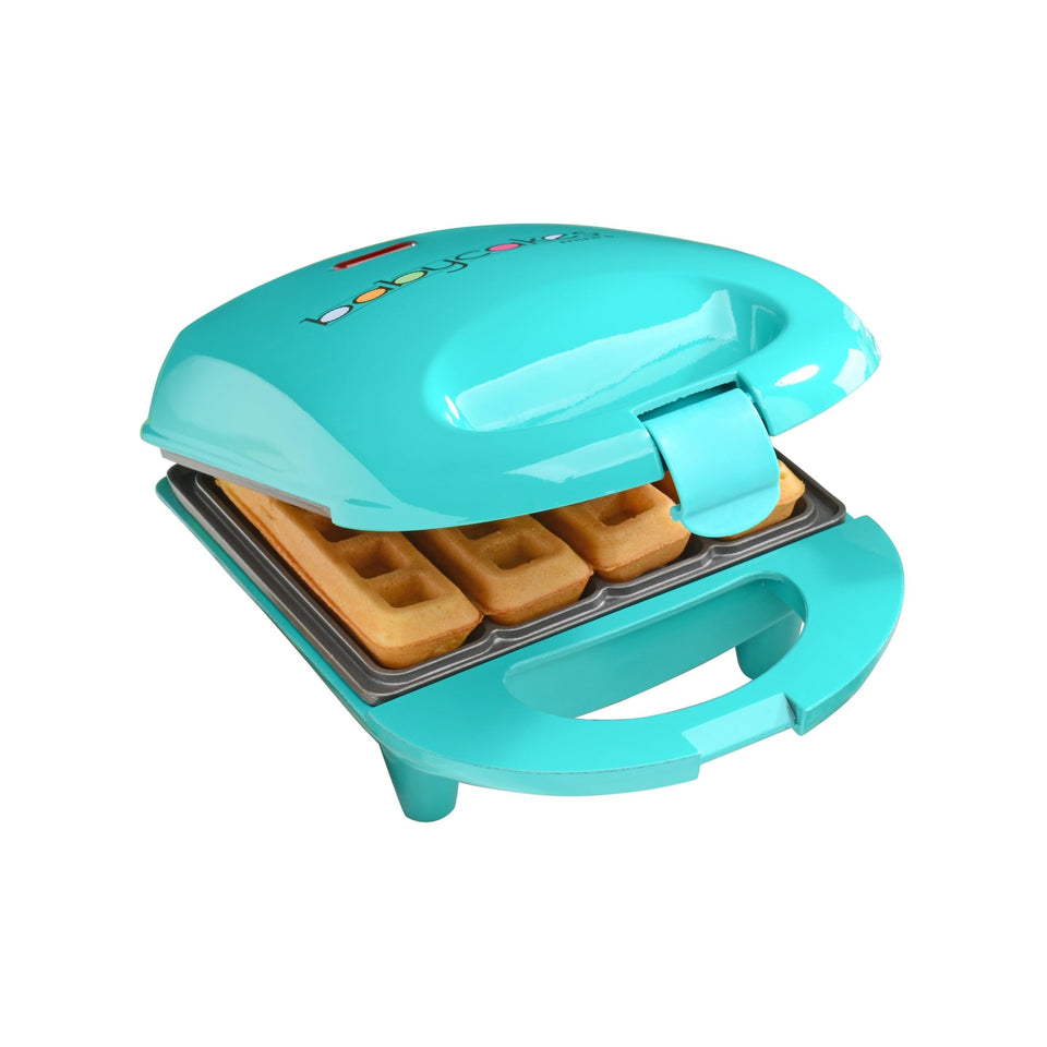 Babycakes Mini Waffle Stick Maker main view; compact design ideal for small kitchens