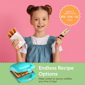 Babycakes Mini Waffle Stick Maker with non-skid feet for stable baking