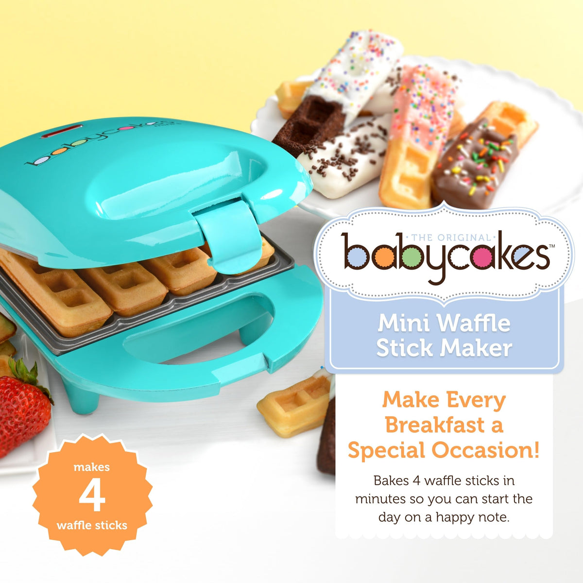 Close-up of Babycakes Mini Waffle Stick Maker nonstick coating for easy release and cleanup