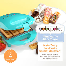 Close-up of Babycakes Mini Waffle Stick Maker nonstick coating for easy release and cleanup