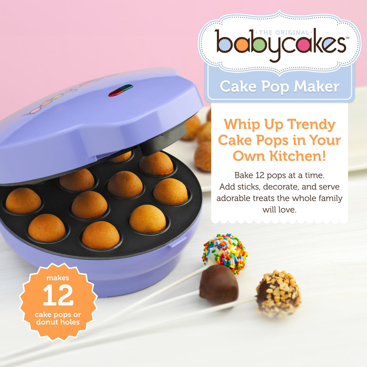 Babycakes non stick coating enables easy release and cleanup