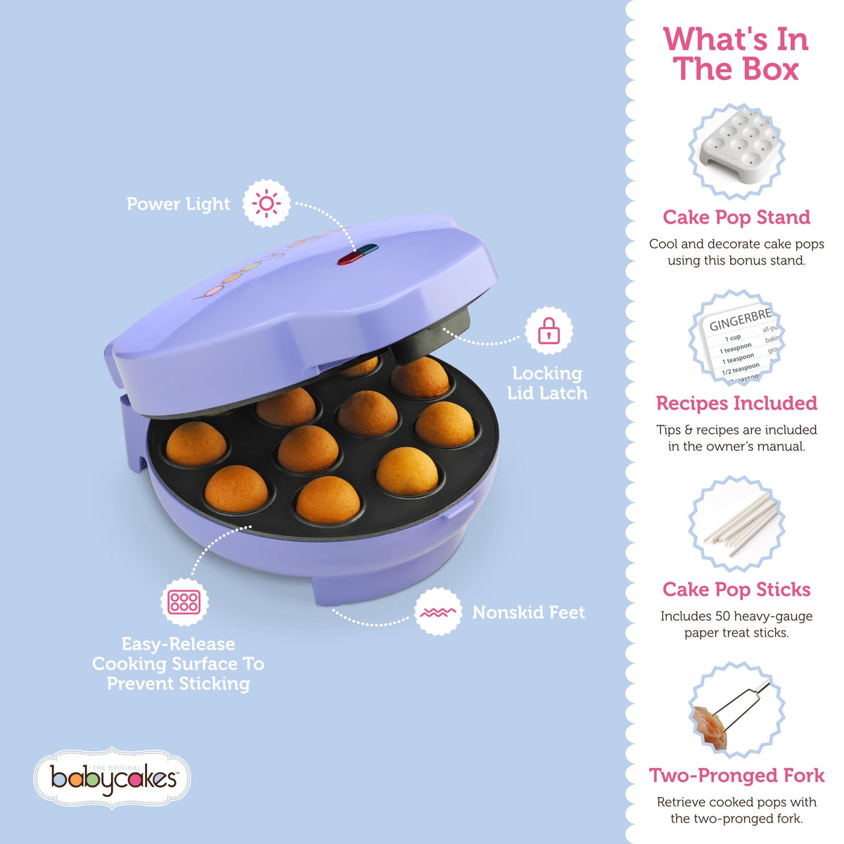 Babycakes power indicator light shows when ready