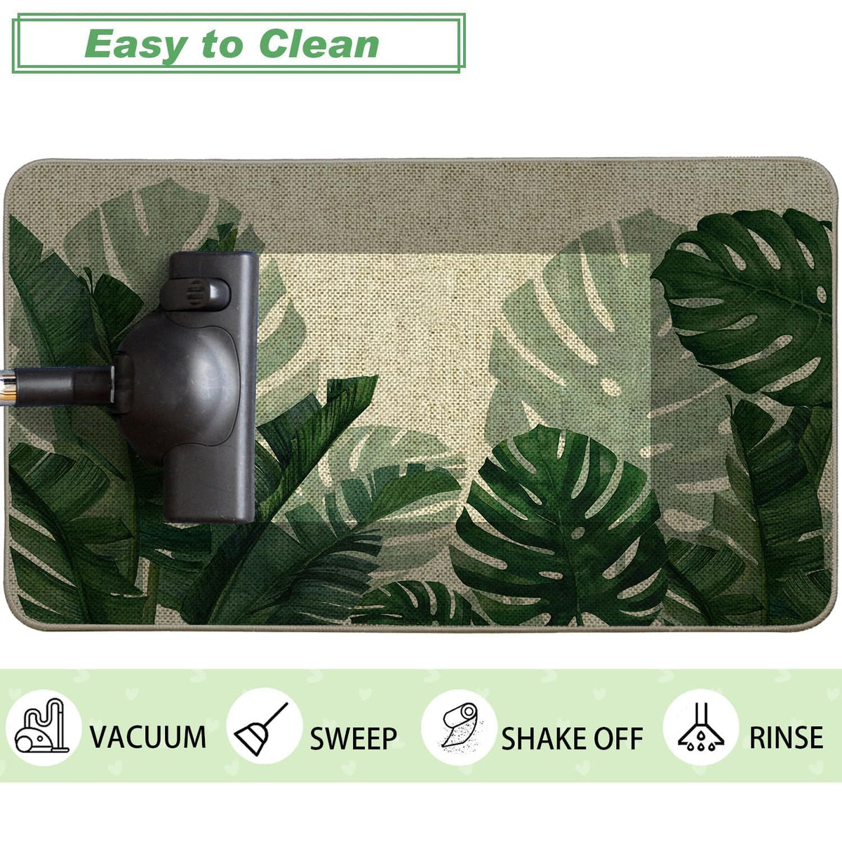 Baccessor Monstera kitchen mats suit busy spaces and easy cleaning