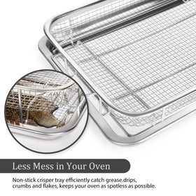 Baccooli honeycomb mesh basket ensures 360-degree air flow for even crispness.