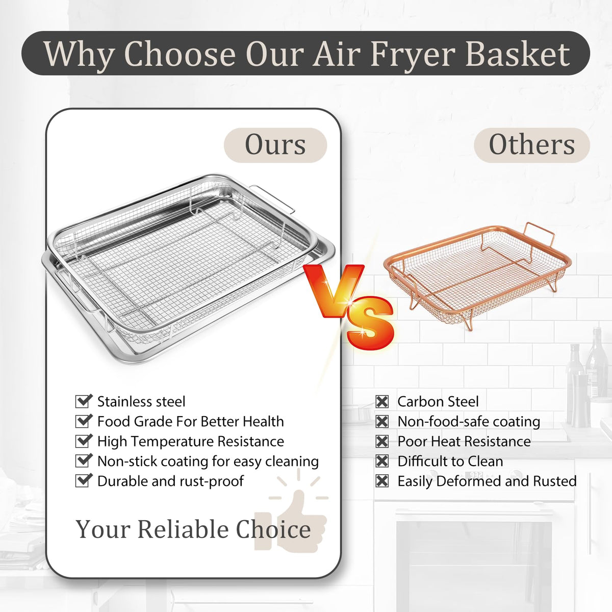 Baccooli oil-draining structure helps reduce grease for cleaner meals.