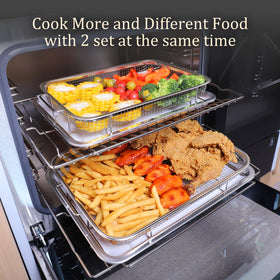 Baccooli stainless steel tray and basket set delivers durability and easy cleaning.