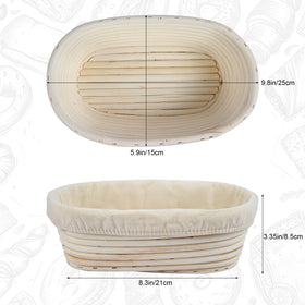 BACCZZY 3-piece banneton set for consistent rise with natural rattan.