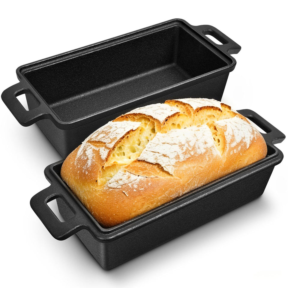 Bachdomc cast iron loaf pan with lid ready for versatile baking.