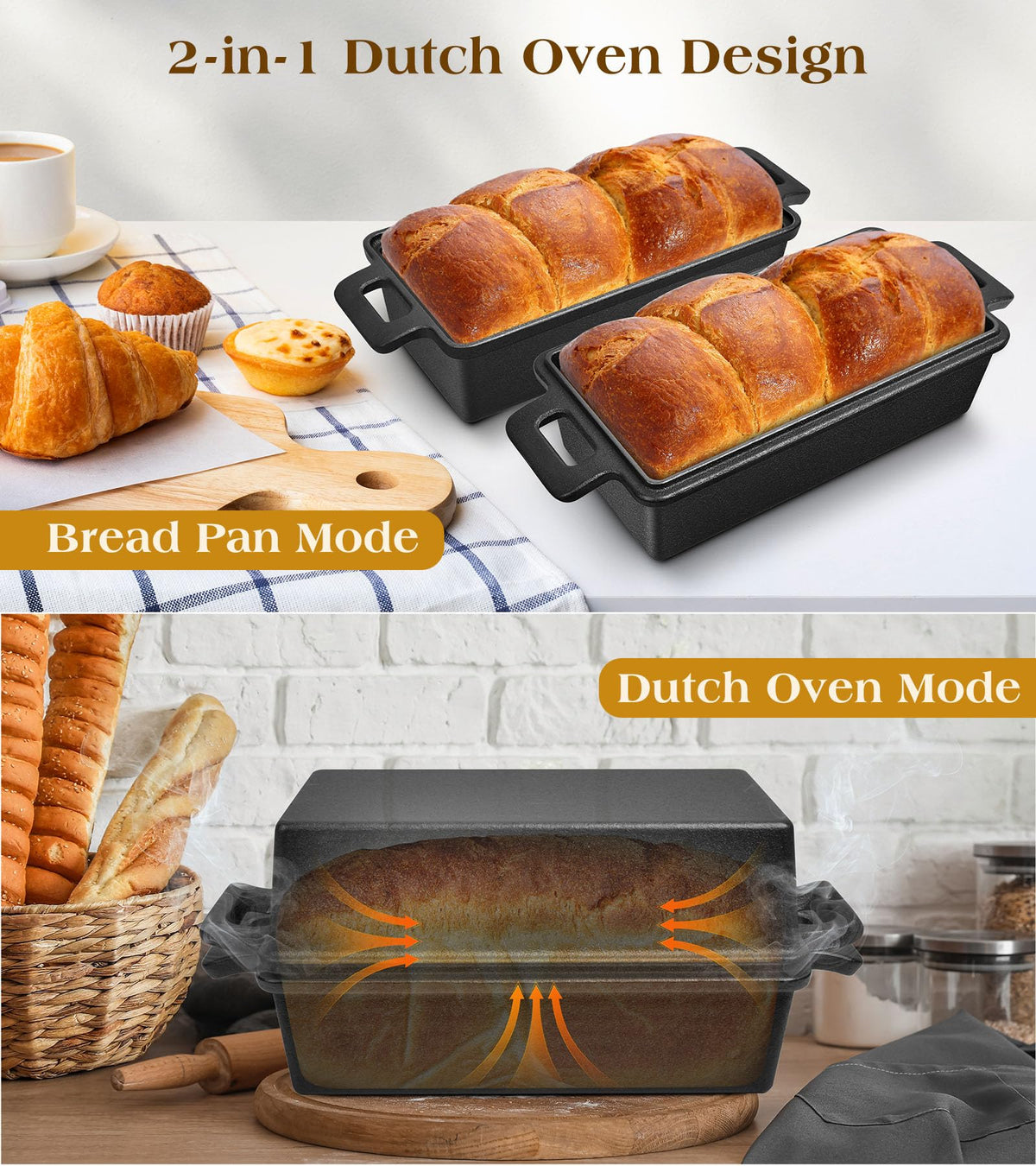 Bachdomc lid seals moisture to prevent drying during baking.