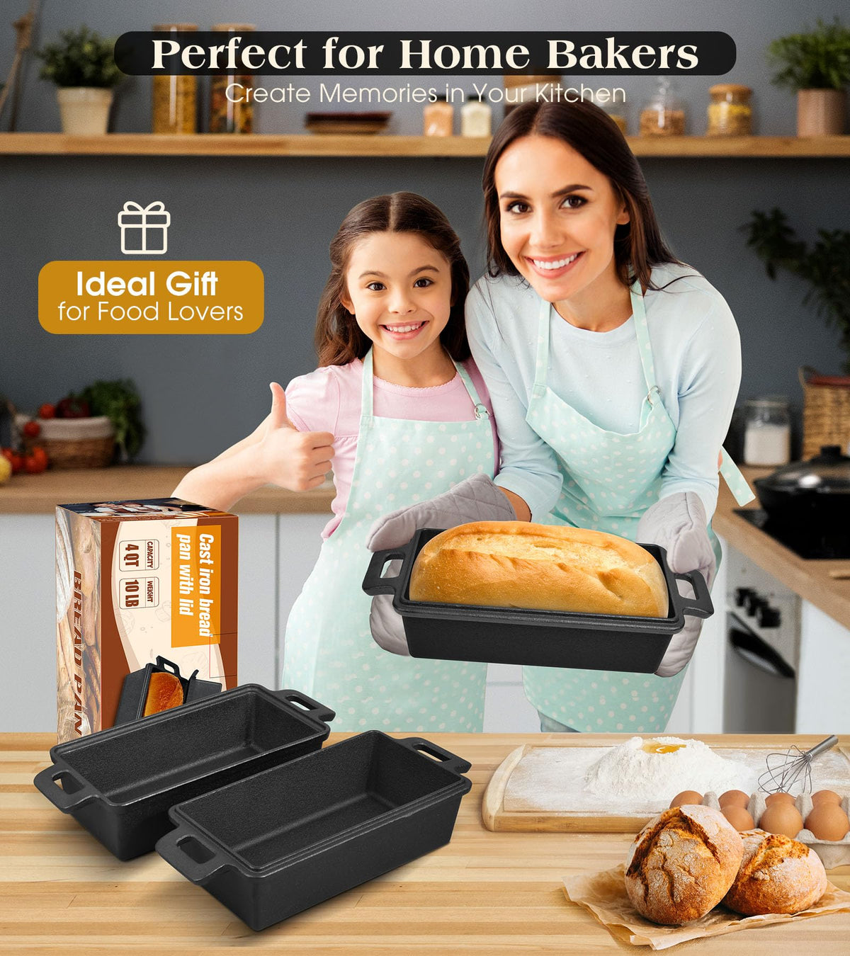 Bachdomc oven safe to 500°F supports bread, meat, and casseroles.