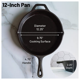 Backcountry Iron skillet on stove showcasing even heat for searing