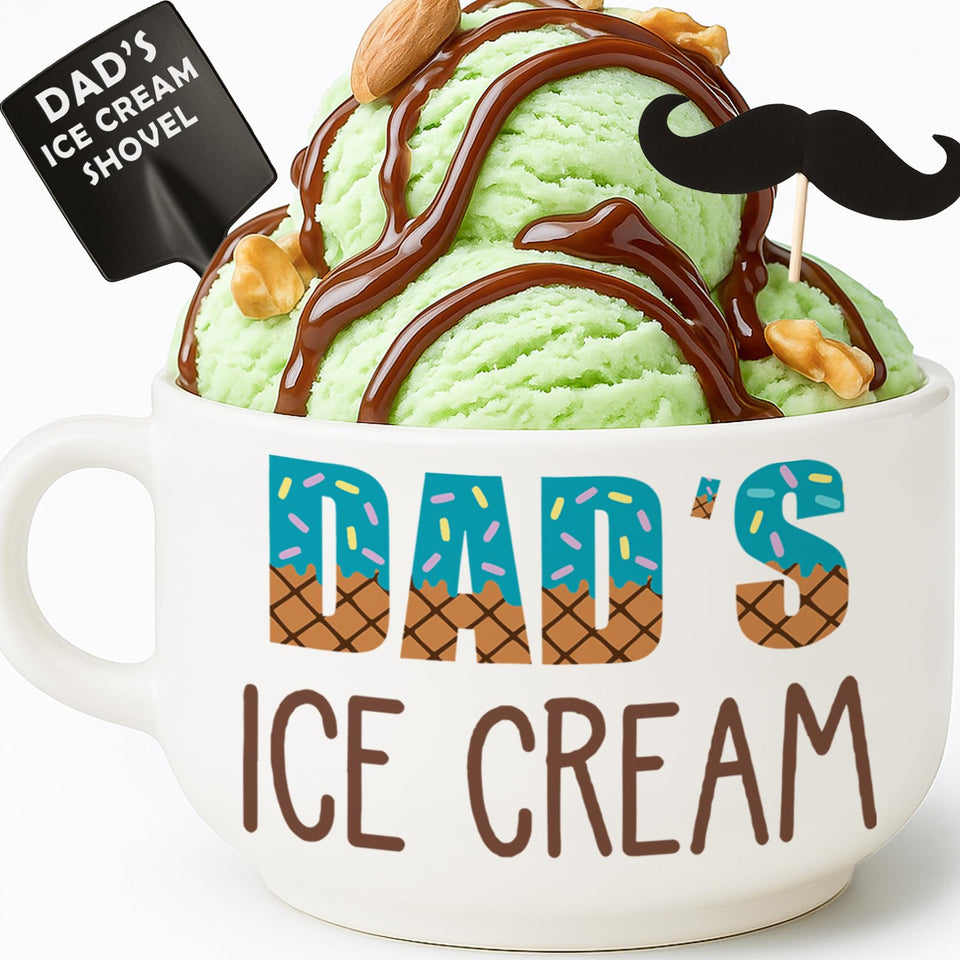 BackURyear Dad bowl with scoop for easy, joyful ice cream nights.