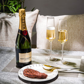 BACLIFE edge polished champagne flutes with smooth sip