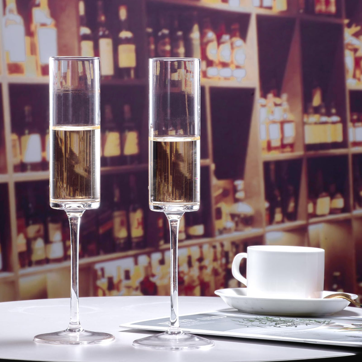 BACLIFE crystal champagne flutes ideal for weddings, anniversaries, and special moments.