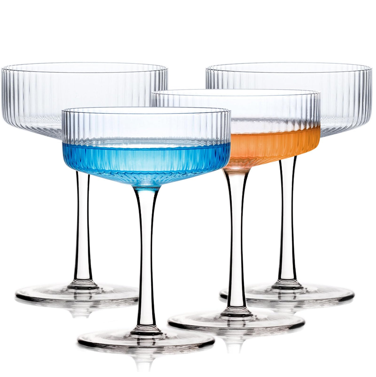 BACLIFE handblown crystal coupe set of 4 for elegant entertaining
