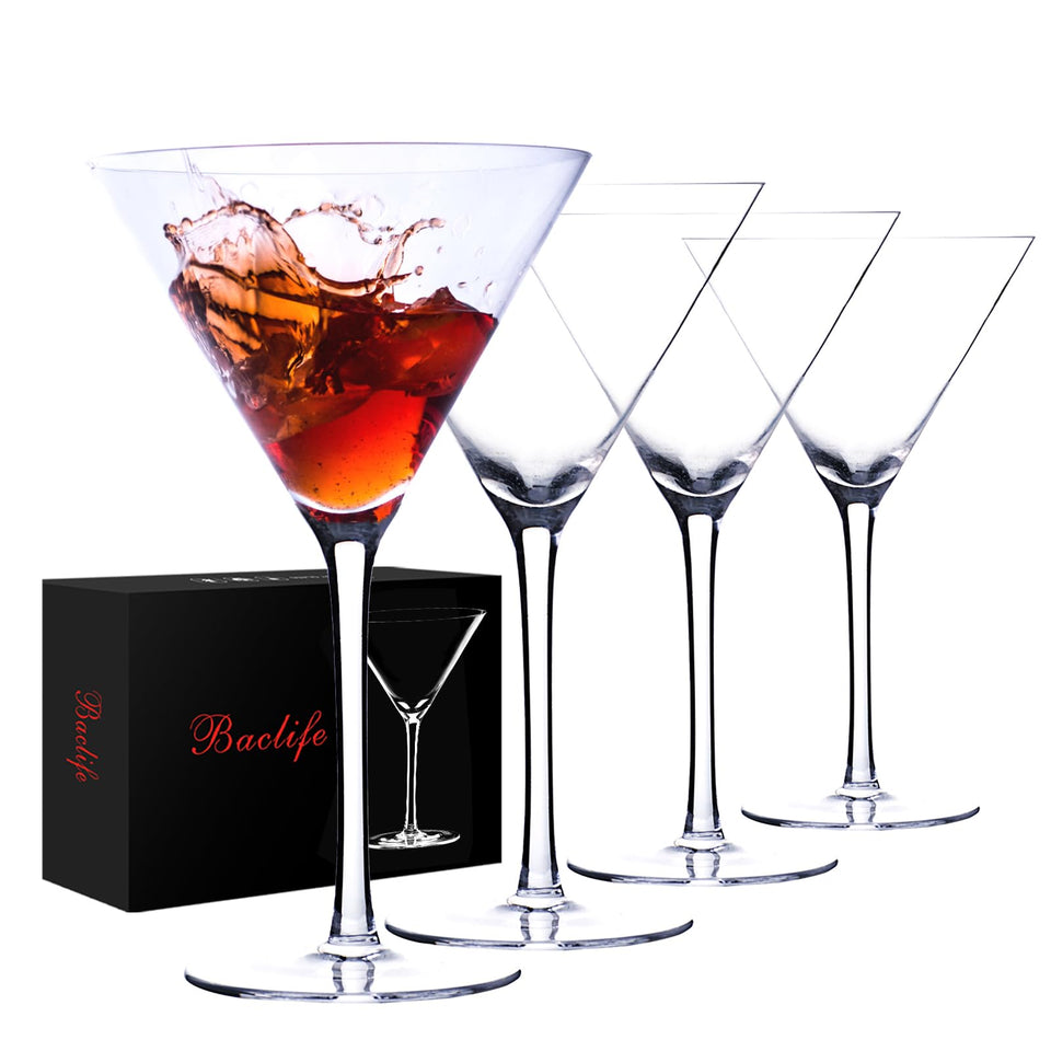 BACLIFE handblown crystal martini glass edge close-up for refined entertaining.