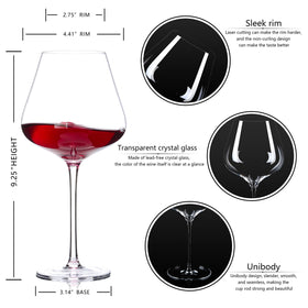 Leadless crystal clarity from BACLIFE highlights wine color and character