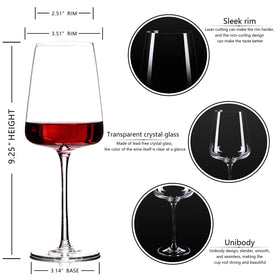 BACLIFE premium crystal wine glass close-up for elegant serving and tasting.
