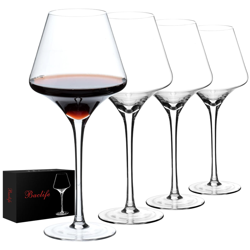 BACLIFE red wine glass, four-pack, 20 oz, hand-blown, ideal for refined tastings.