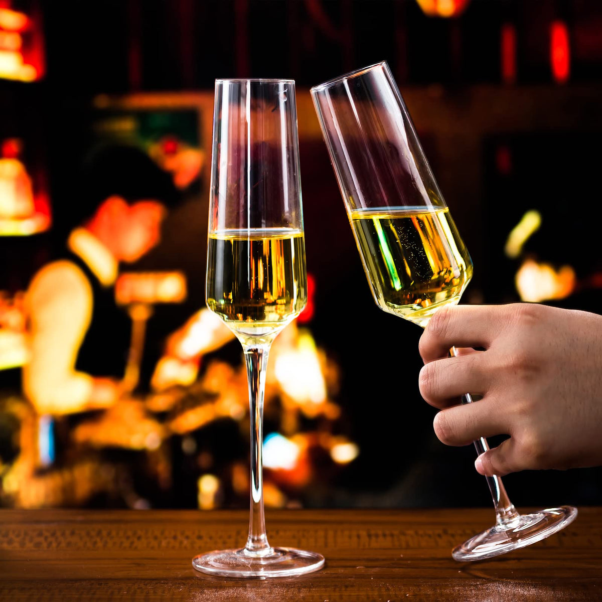 BACLIFE secure packaging champagne glasses ready for gifting