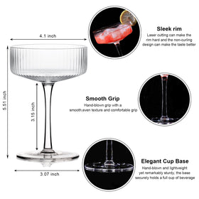 BACLIFE vertical stripes design enhances grip and aroma for cocktails