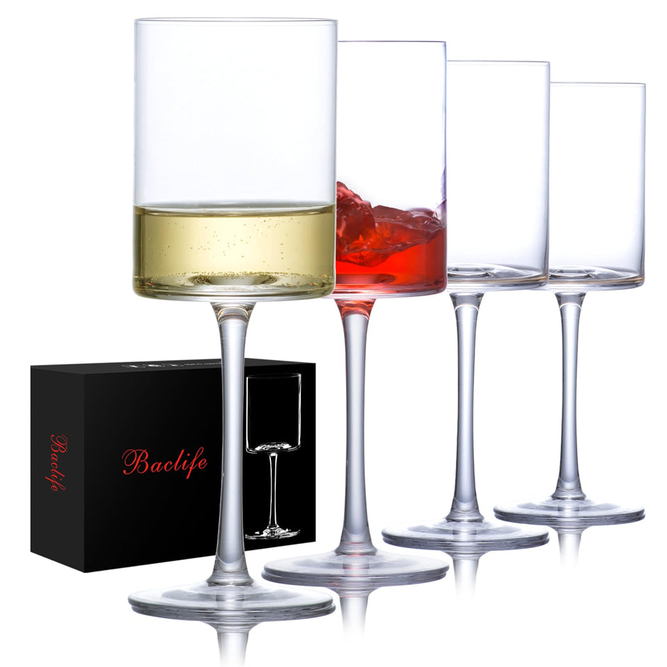 BACLIFE close-up rim of hand-blown wine glass for a smooth sip