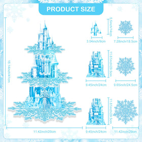 BACUTHY Blue castle toppers cupcake stand highlights castle details for celebrations.