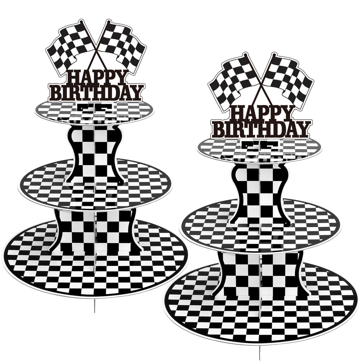 BACUTHY race car cupcake stand assembly shows quick setup for vibrant party tables