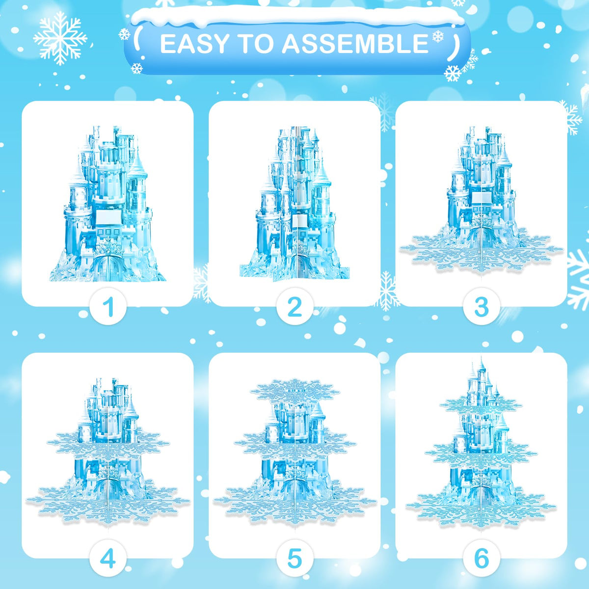 BACUTHY Snowflake pattern 3-tier holder showcases elegant dessert display.
