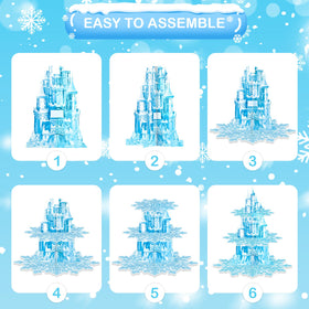 BACUTHY Snowflake pattern 3-tier holder showcases elegant dessert display.