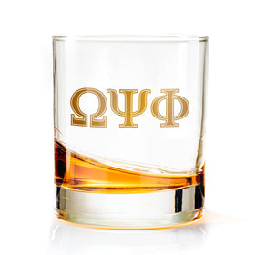 Bad Bananas BBGreek Omega Psi Phi glasses with bold Sons of Blood and Thunder print for events