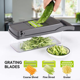 Badelite container with water filter basket keeps chopped veggies organized.