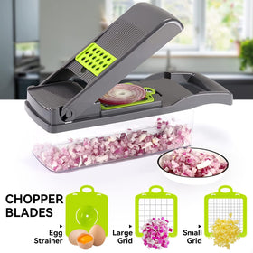 Badelite hardened steel blades deliver sharp cuts for onions and more.