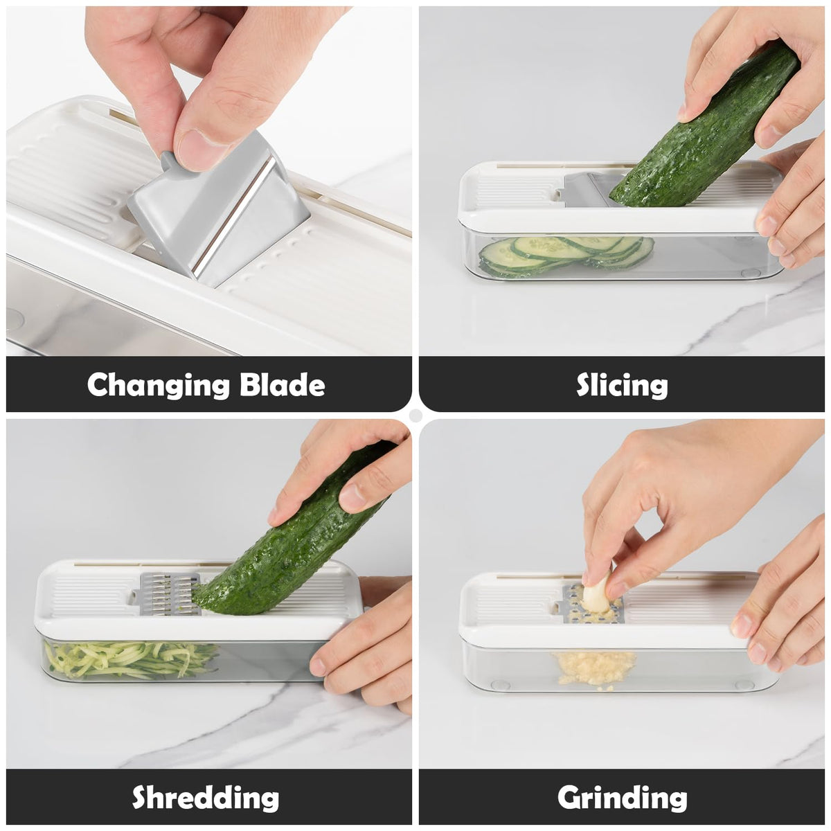 Badelite grinding blade handles ginger and garlic with ease.