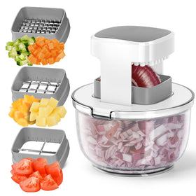 Badelite Vegetable Chopper Bowl shows compact storage for easy kitchen organization.