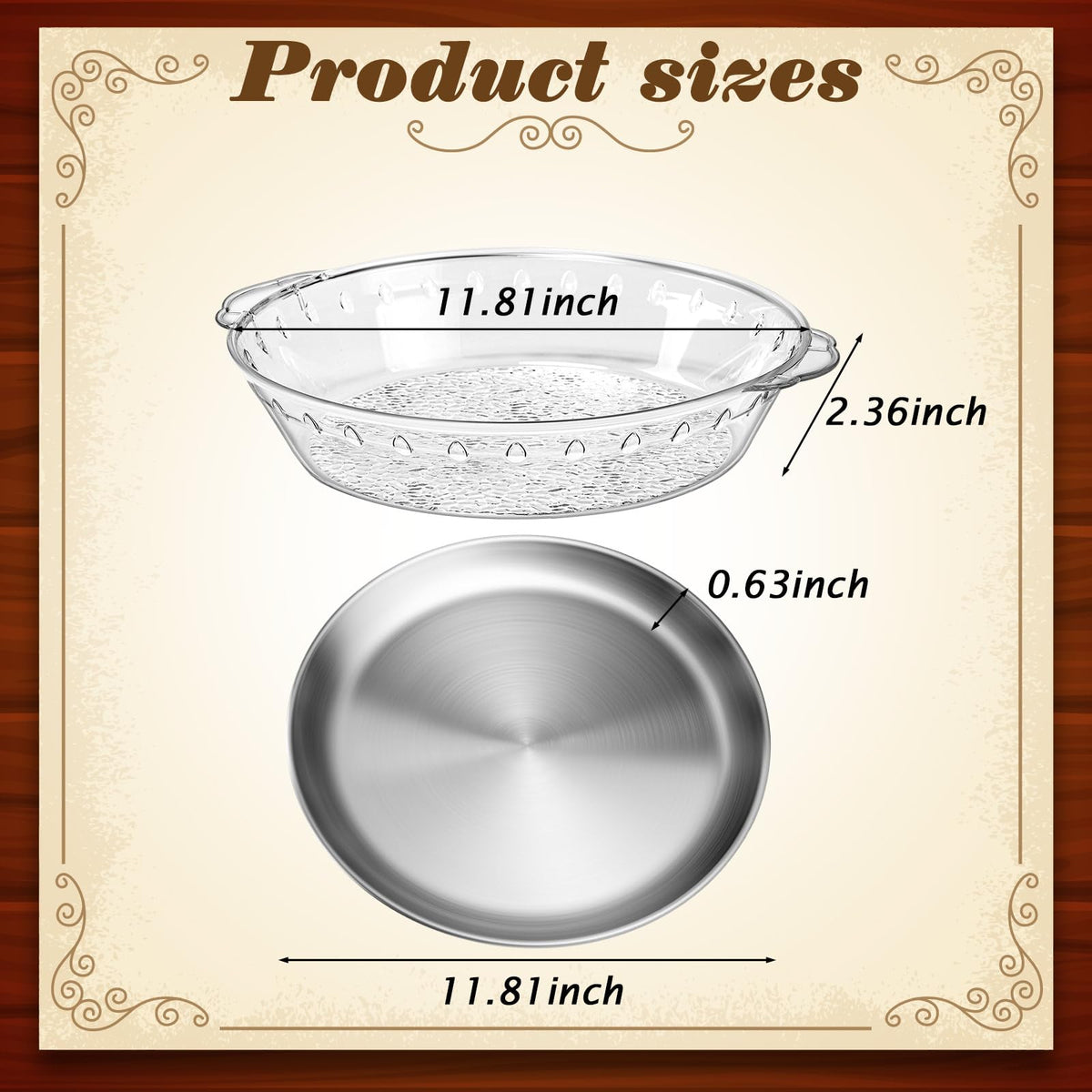 Baderke 11.8-inch tray top view shows dual-layer design for separate foods.