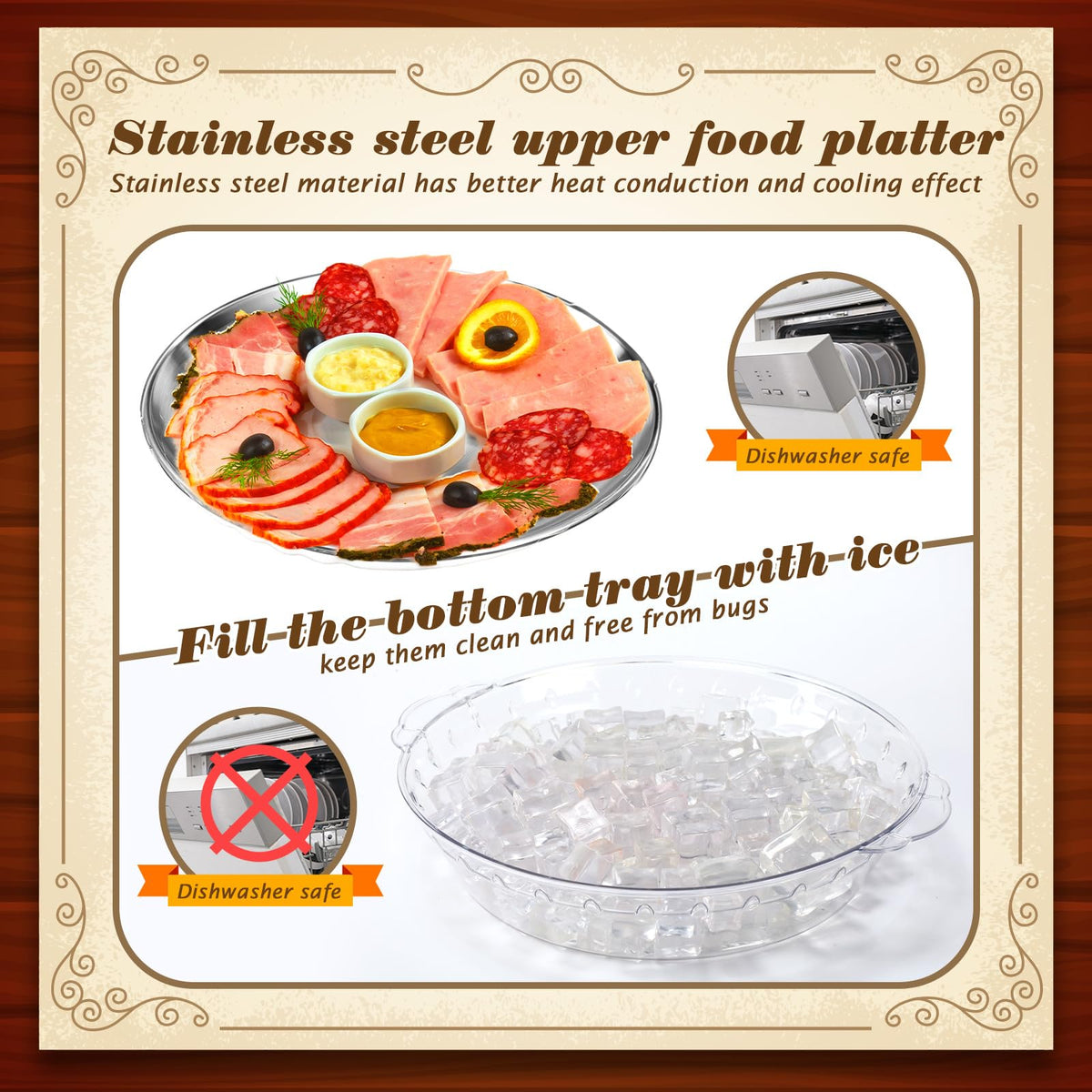 Baderke removable divider enables flexible layouts for charcuterie.