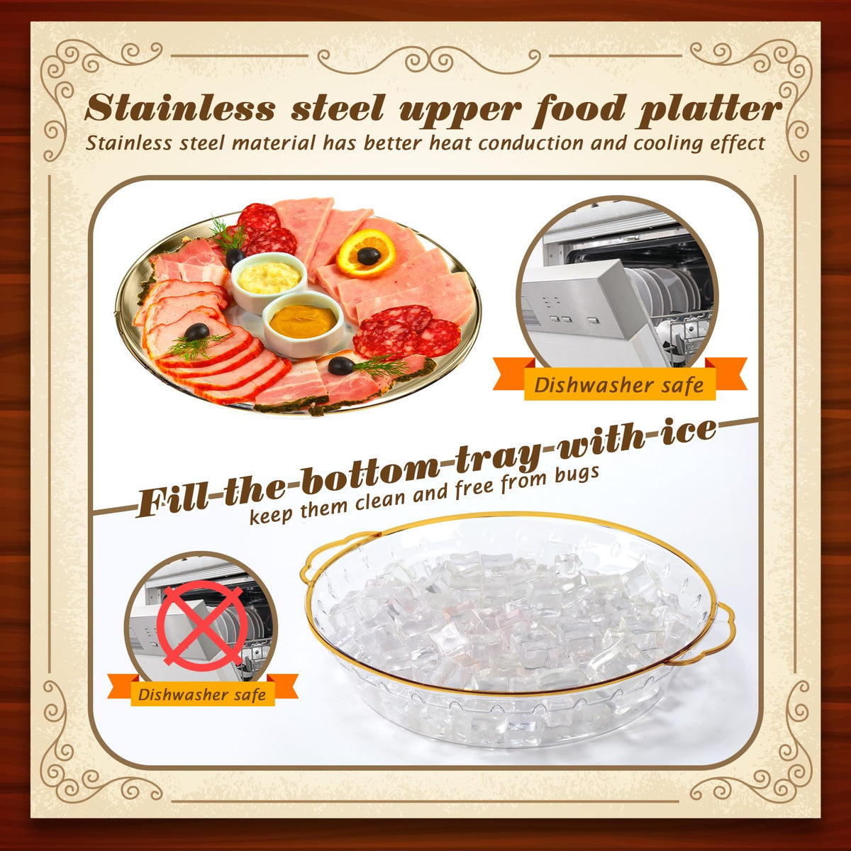 Baderke clear plastic base of the 11.8-inch tray for easy viewing and cleaning.