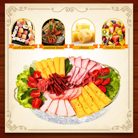 Baderke stainless steel upper surface for durable food presentation.