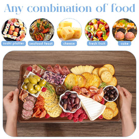 Baderke chilled serving tray with ice compartment boosts freshness for seafood or desserts.