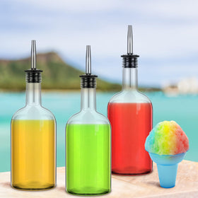 Baderke clear glass bar bottle demonstrates vibrant mixers