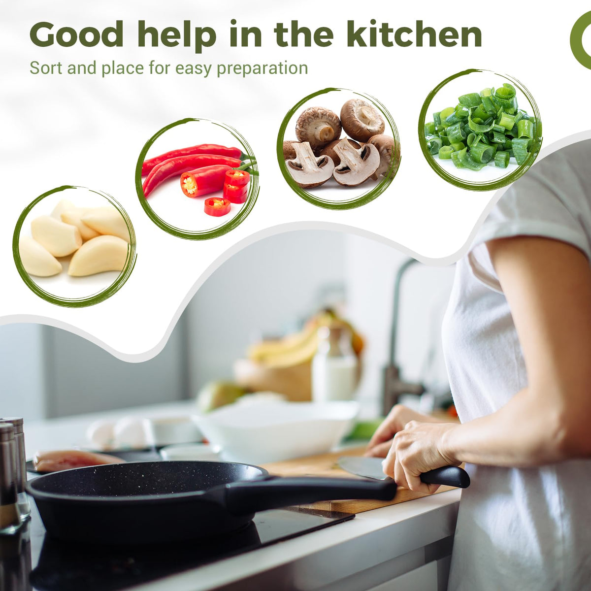 Baderke compact stackable kitchen tools help save space in small kitchens.