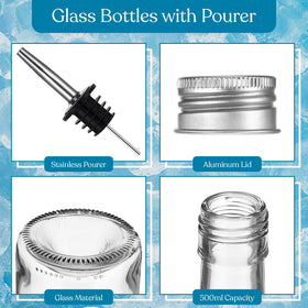 Baderke glass bottle cap and pourer set enables precise pouring