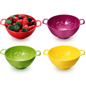 Baderke mini colander green double handles for easy produce rinsing